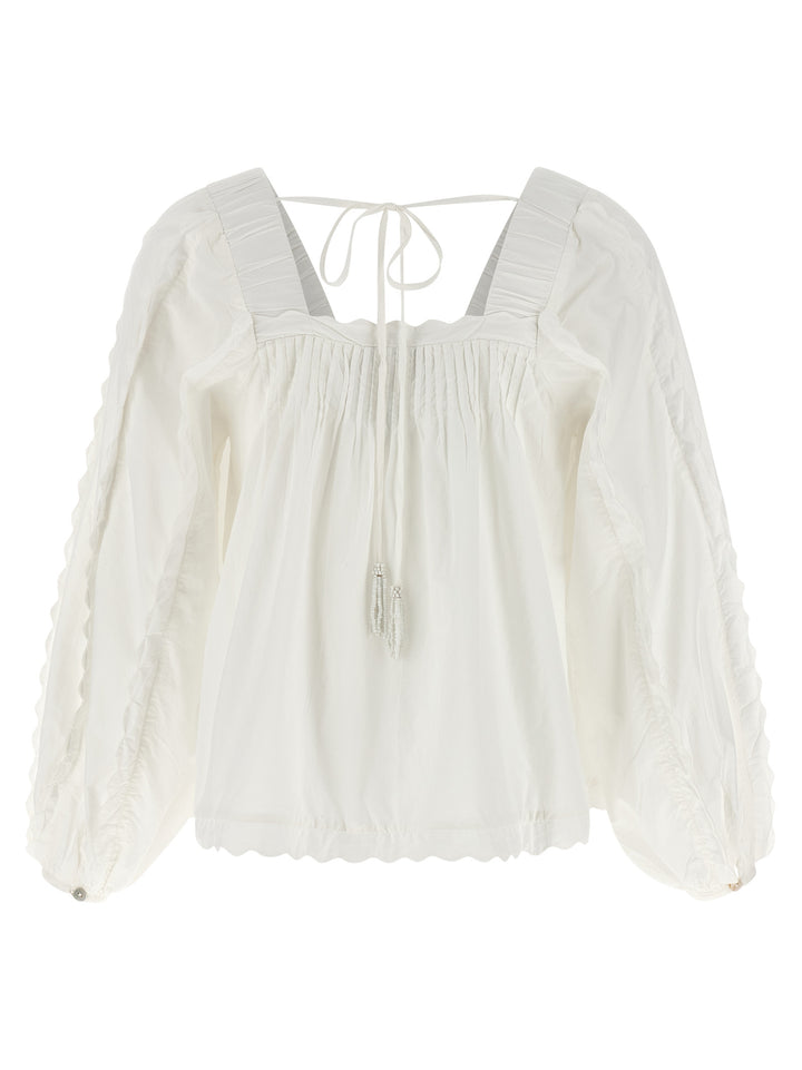 Farm Rio Cotton Blouse Shirt and Blouse - White | ecaf34f35f9f9bf0955c7d50f2c04fb47abf62f3