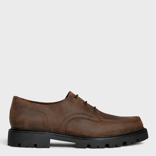 Dark Brown Margaret Derby Waxed Suede