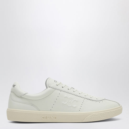 White Leather Sneakers With Triomphe Logo