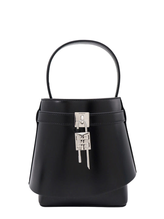 Shark Lock Leather Bucket Bag With Metal 4g Padlock