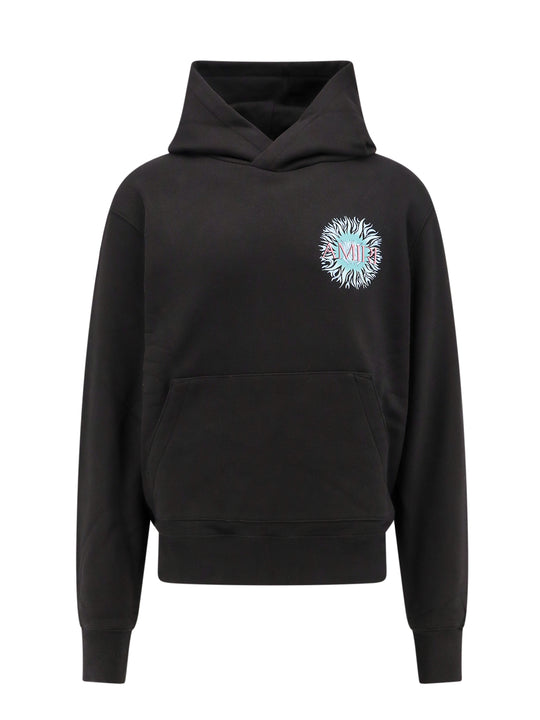 Cotton Sweatshirt With Sun Logo Print