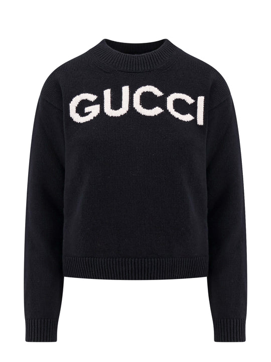 Wool Sweater With Gucci Embroidery On The Front