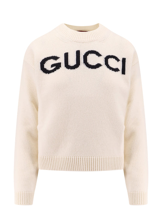 Wool Sweater With Gucci Embroidery On The Front