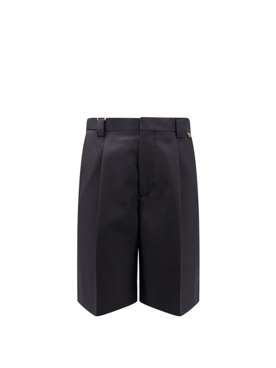 Wool Blend Bermuda Shorts With Web Detail