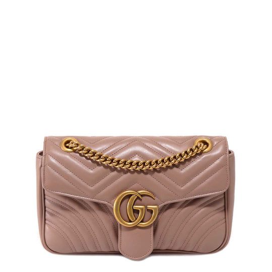 Matelassé Leather Shoulder Bag With Frontal Gg Logo