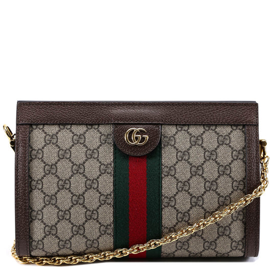 Gg Supreme Fabric Shoulder Bag With Iconic Web Band