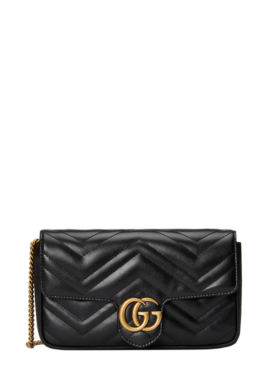 Matelassé Leather Shoulder Bag With Frontal Gg Logo