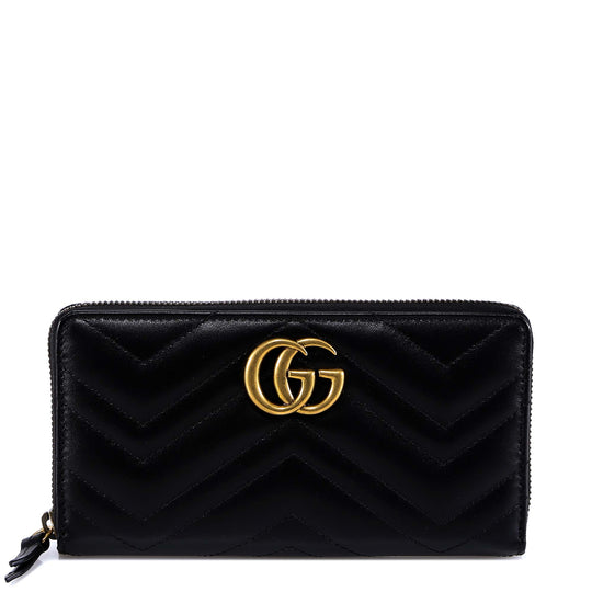 Matelassé Leather Wallet With Frontal Double G