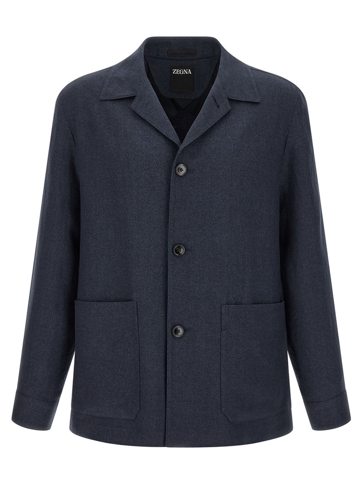 Zegna Alpe Puffer Jackets - Blue | 1b23b9de31d0469020d64e25c94432f06608d646