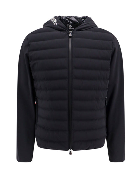 Nylon Jacket With Quilted And Padded Frontal Panel
