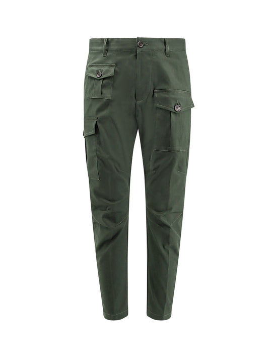 Cotton Cargo Trouser With Logo Patch