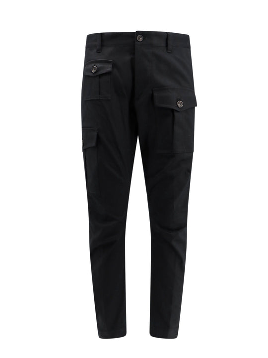 Cotton Cargo Trouser With Logo Patch