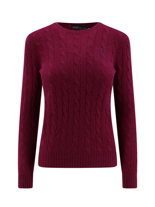 Wool And Cashmere Sweater With Embroidered Logo
