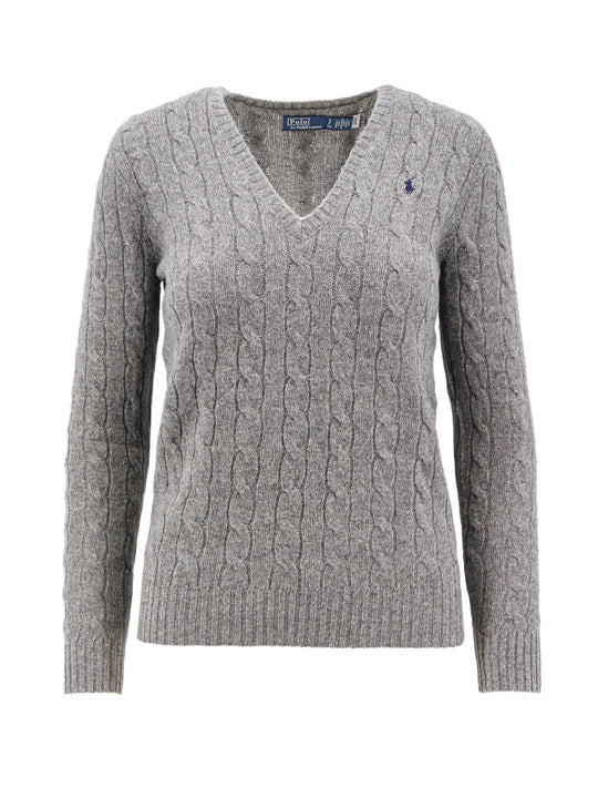 Wool And Cashmere Sweater With Embroidered Logo