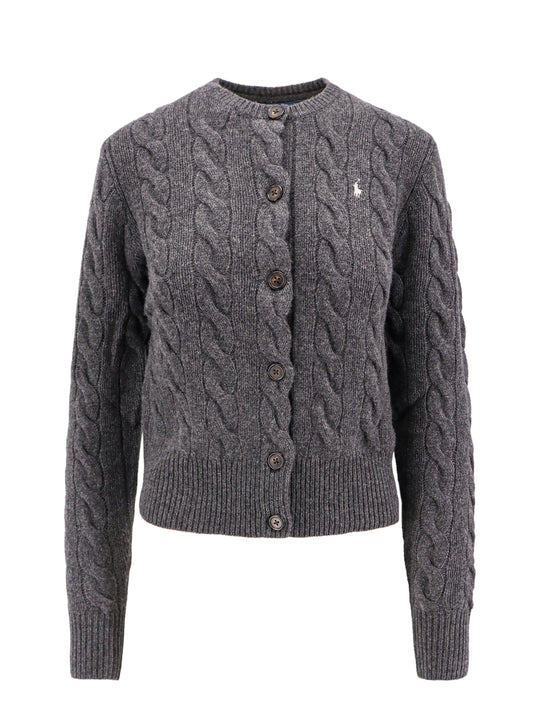 Responsible Wool And Cashmere Cardigan With Embroidered Logo