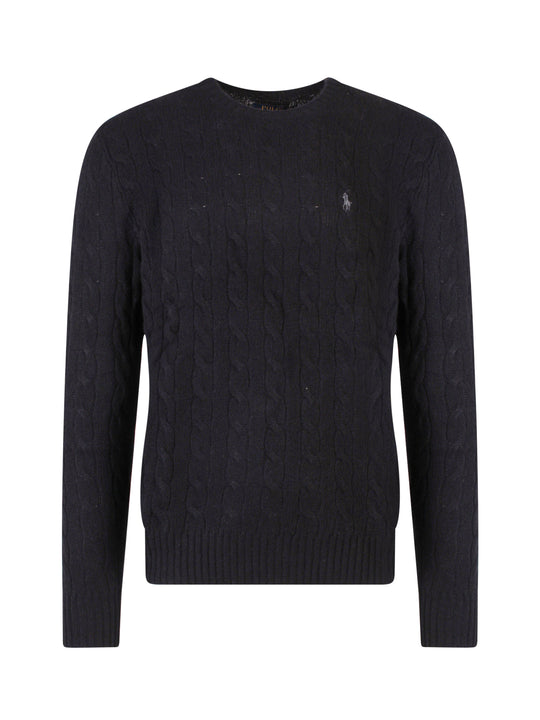 Wool And Cashmere Sweater With Embroidered Logo