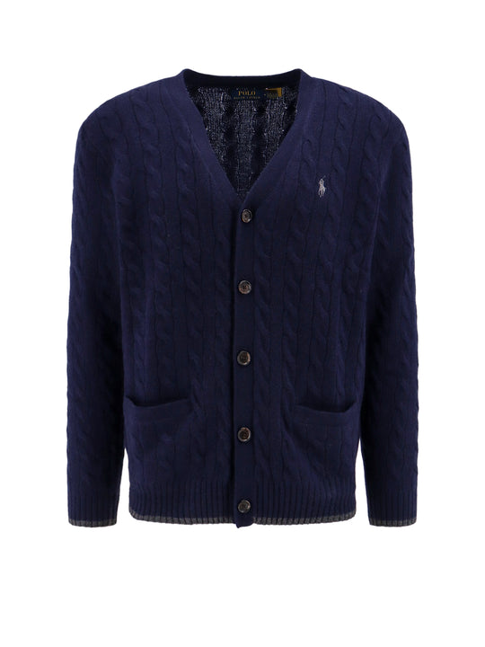 Braided Certified Wool Cardigan With Contrasting Profiles