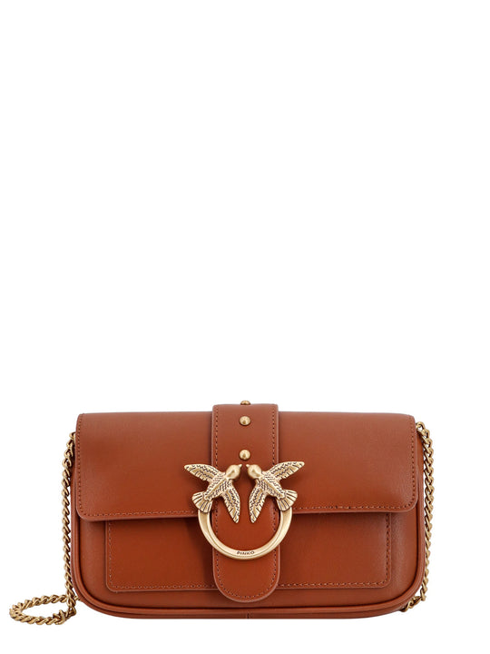 Love One Pocket Leather Shoulder Bag With Love Birds Buckle