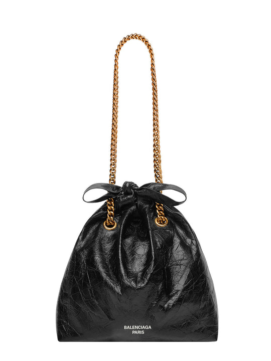 Leather Bucket Bag With Frontal Logo