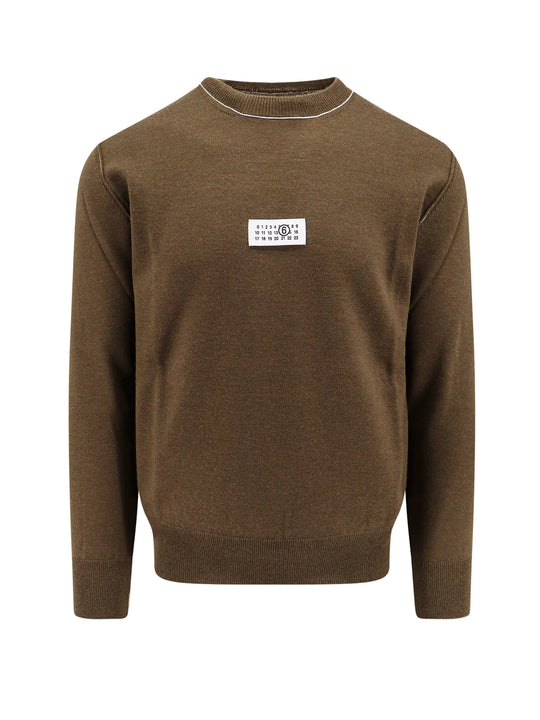 Wool Blend Sweater With Numeric Signature Patch