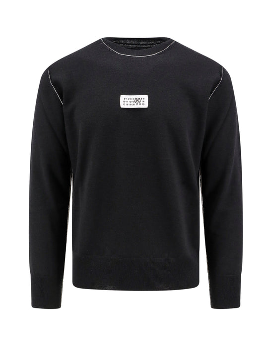 Wool Blend Sweater With Numeric Signature Label