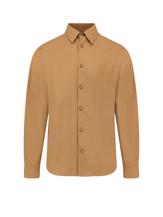 Cotton Shirt With Gucci Embossed Detail