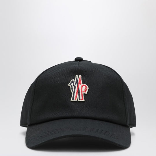 Black Baseball Cap With Logo Patch