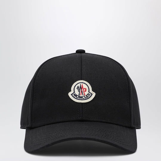 Black Cotton Baseball Cap With Patch