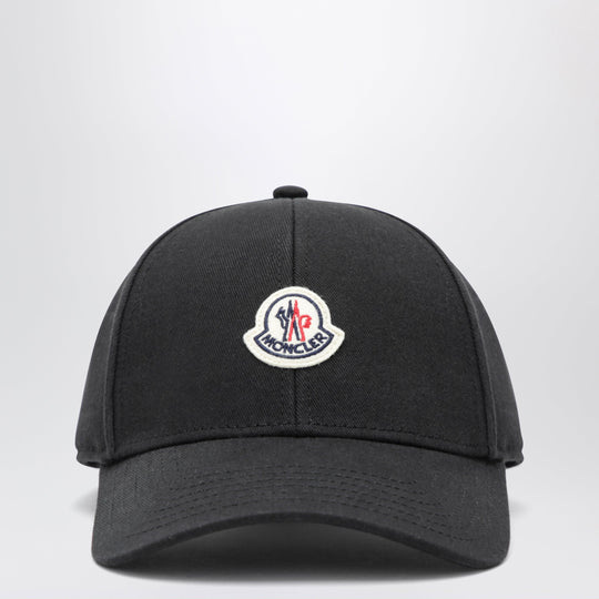 Black Baseball Cap With Logo Patch