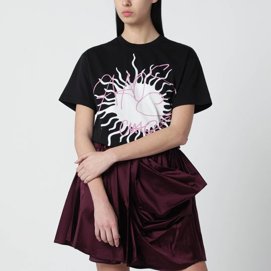 Black T-Shirt With Logo Print