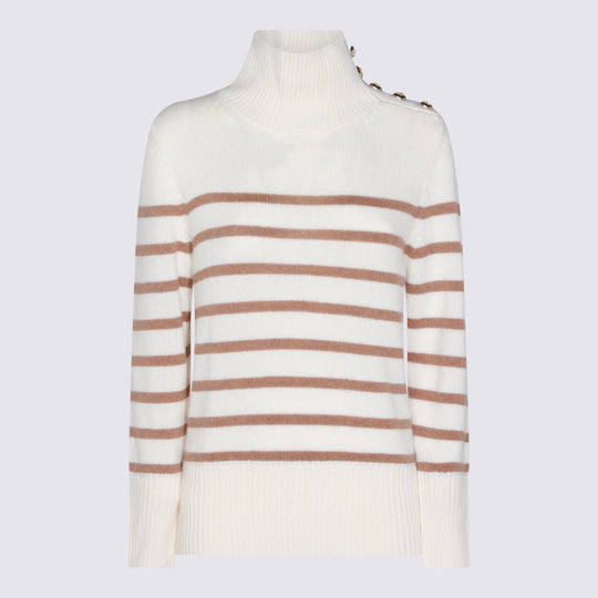 Sweaters Blanc/Camel