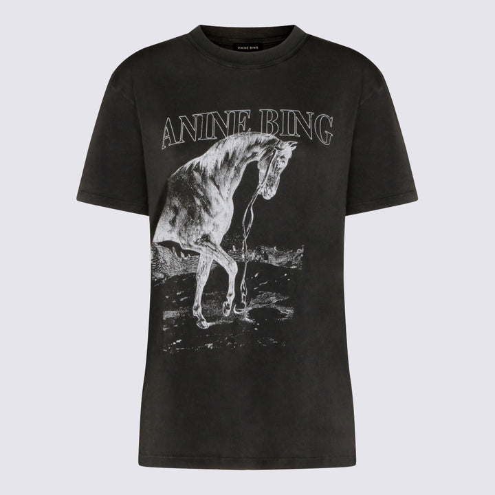 Anine Bing T-shirts and Polos - WASHED BLACK | 23e725d7e57b6581d666b0731ae115fdc7cc69a6