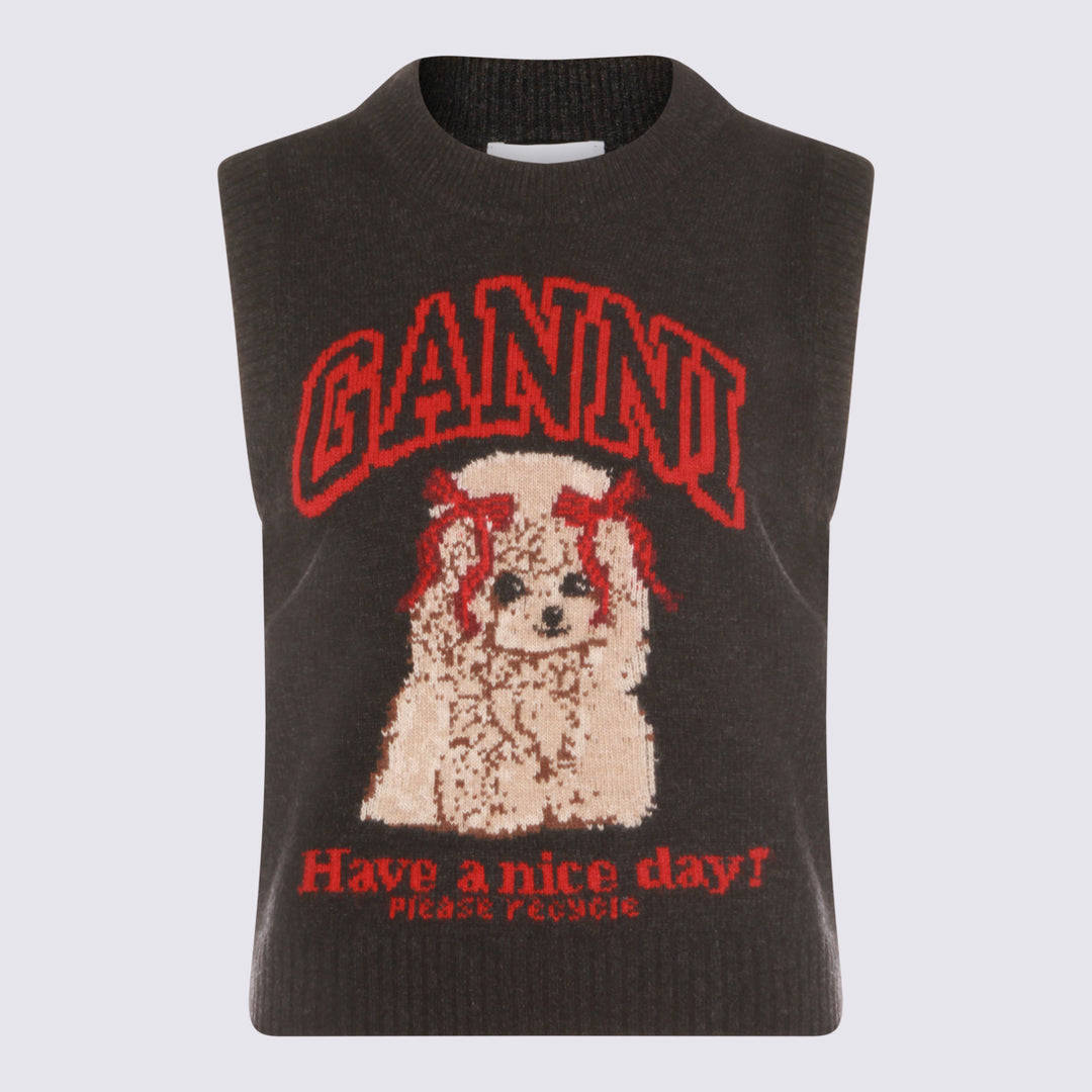 Ganni Sweaters - BLACK SAND | 559dc49c3d10653910f23e4c500caf61bc355509