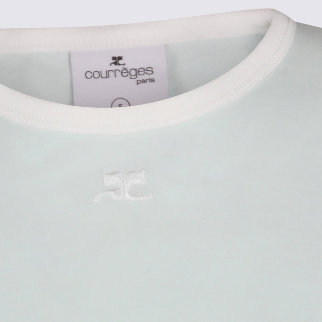 Courreges T-shirts and Polos - LIGHT MINT/HERITAGE WHITE | f53c6a1c0a6b89d0d2f3072342c1daa696eb0a78