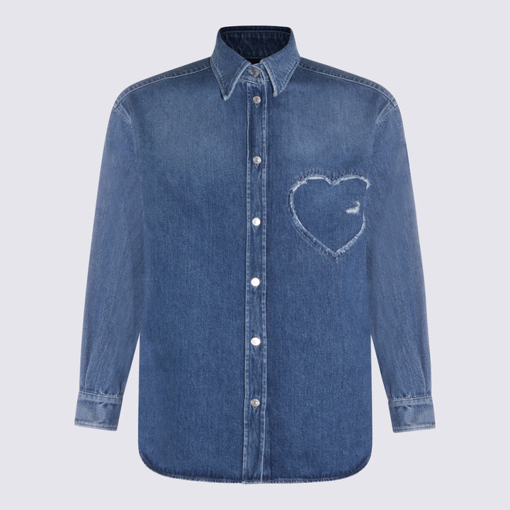 Moschino Shirts - Blu e verdi | 55e40c586823c62e3482d12c4080427446909032