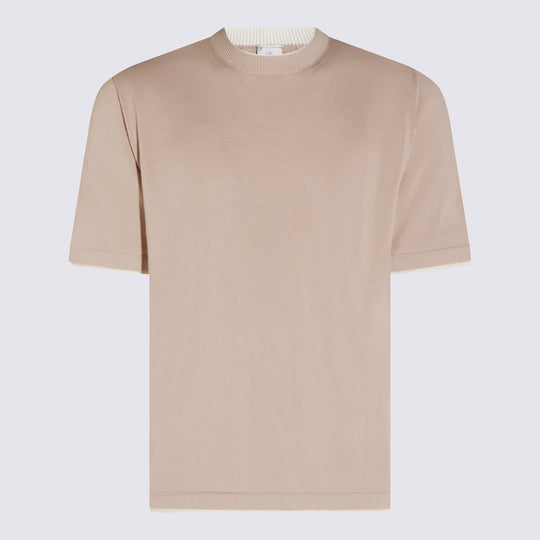 T-Shirts And Polos Sabbia-Bianco
