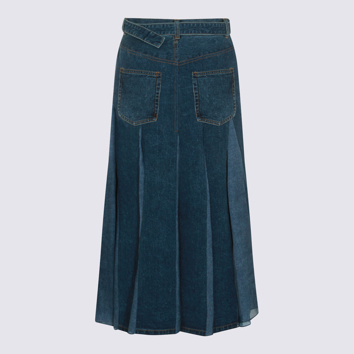 Sacai Skirts - Blu e verdi | d64c5d58260272188ebb575b4649c630e717bb50