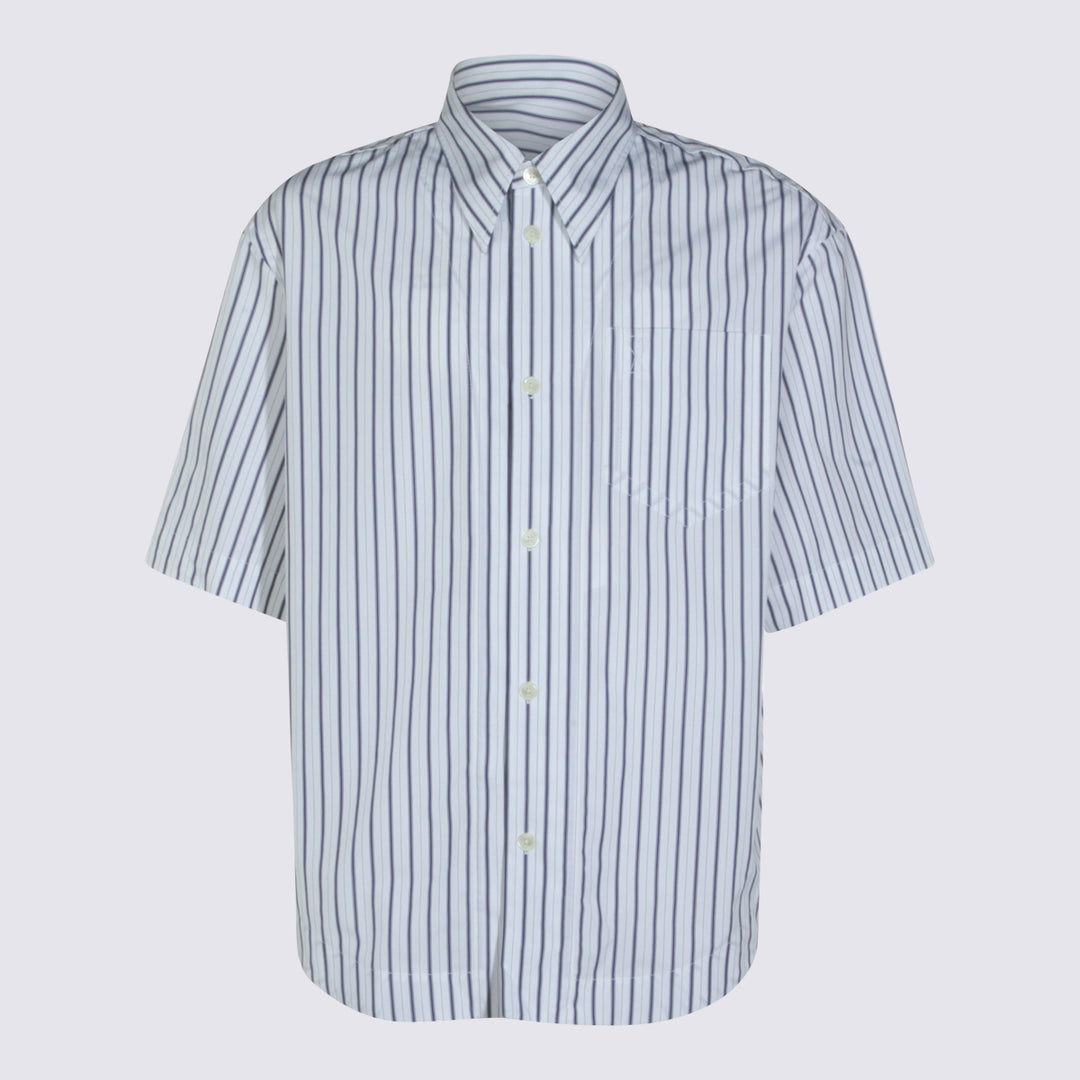 Ami Paris Shirts - White-Blue | cf451c48a51408283ed1adb7603351645d5b4820