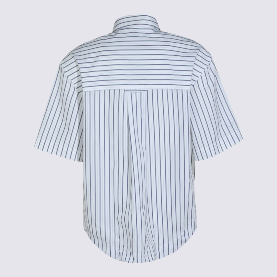 Ami Paris Shirts - White-Blue | 6627e897bae361c5b0af6485233c91e097d081ff