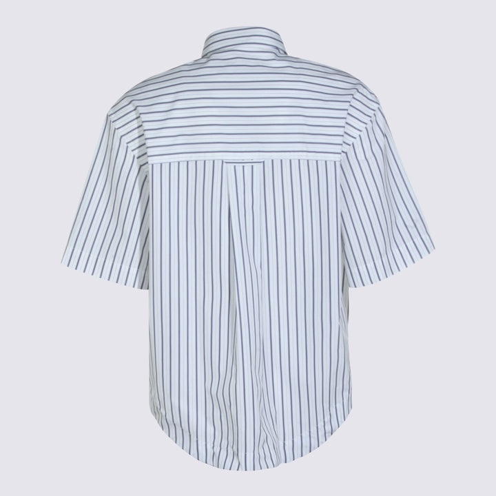 Ami Paris Shirts - White-Blue | 6627e897bae361c5b0af6485233c91e097d081ff