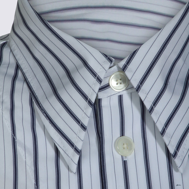 Ami Paris Shirts - White-Blue | 10830e0ca1ba3cdac55d85fc2272b60c96b09fc6