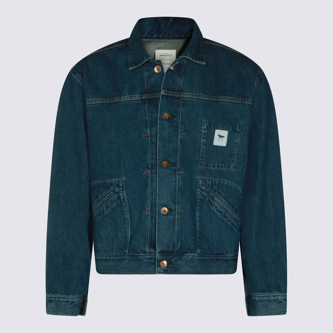 Maison Kitsune' Jackets - FADED INDIGO | c8a4208d10e5af1f8965fc07c10c464496d00044
