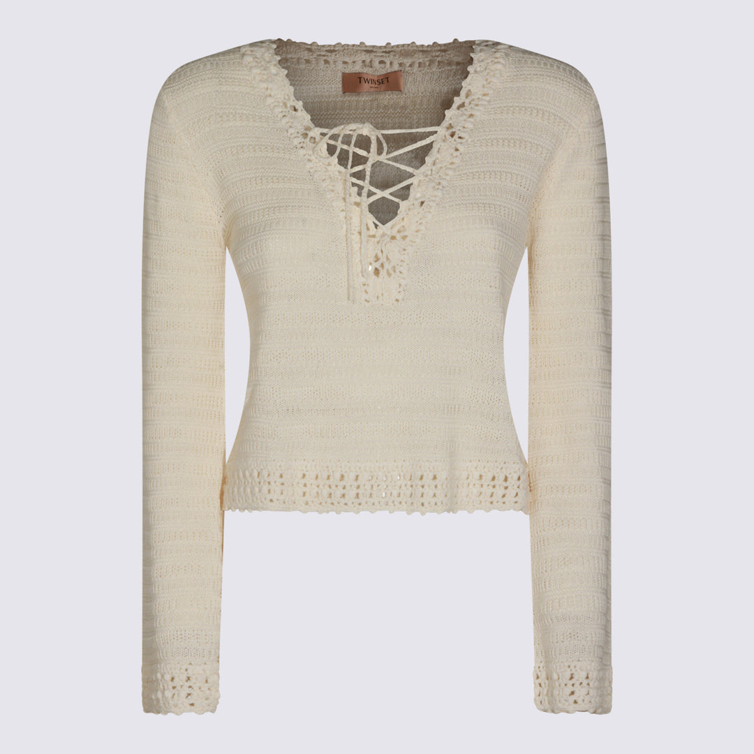 Twin-Set Sweaters - PARCHMENT | 23ff4650ad7cab569b9c83787b88c92de5105893