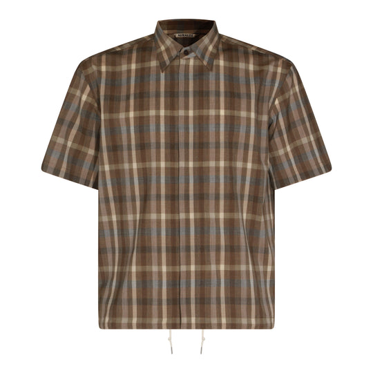 Shirts Top Brown Check