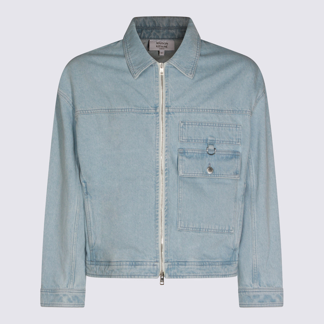 Maison Kitsune' Jackets - LIGHT WASHED INDIGO | 14dddf9ce1684b366f89c1c2edebee5f1d62053e