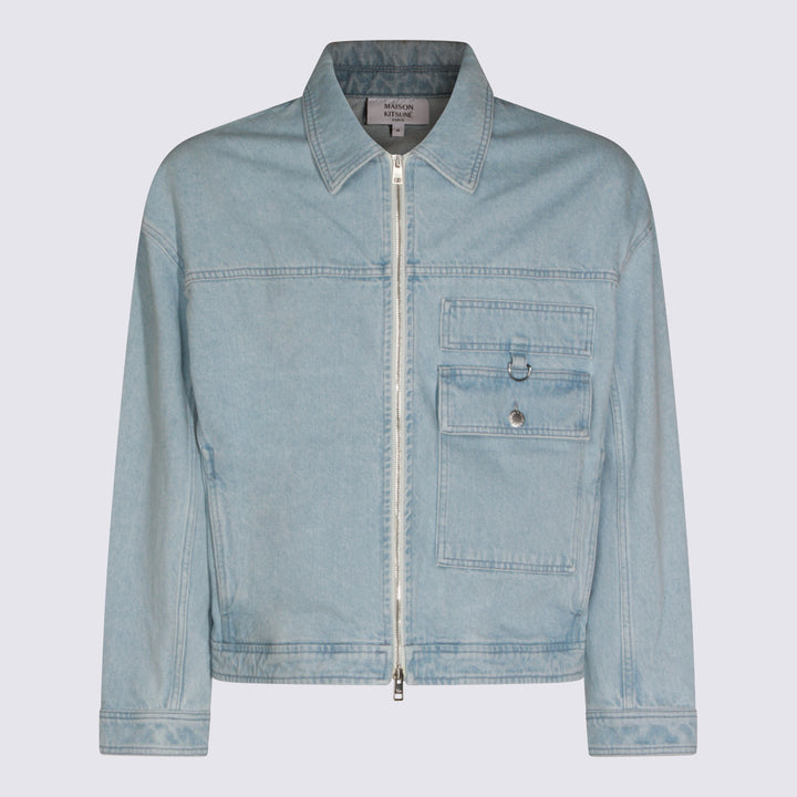 Maison Kitsune' Jackets - LIGHT WASHED INDIGO | 14dddf9ce1684b366f89c1c2edebee5f1d62053e