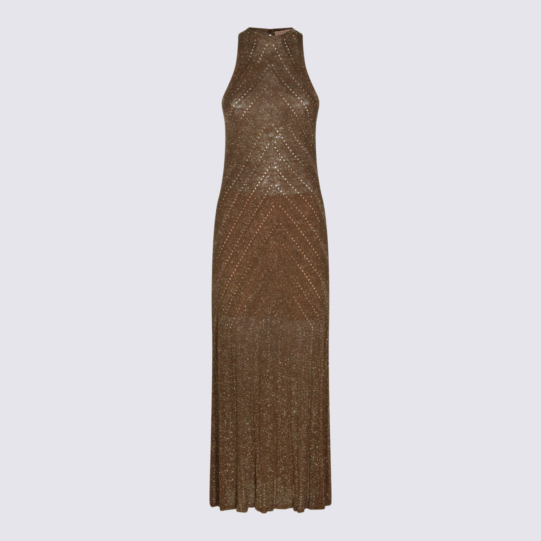 Twin-Set Dresses - COFFEE LIQUEUR LUREX | c11c065852dc2f0a6a056da7724ab199a6e3020b