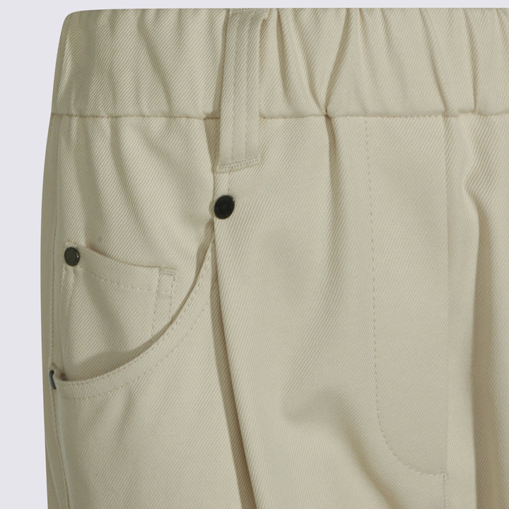 Brunello Cucinelli Trousers - LATTE D'AVENA | 74937d3cd75ea5be57f8a7a98aa63bd90e12c7ff