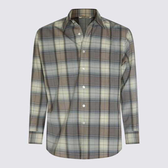 Shirts Blue Gray Check
