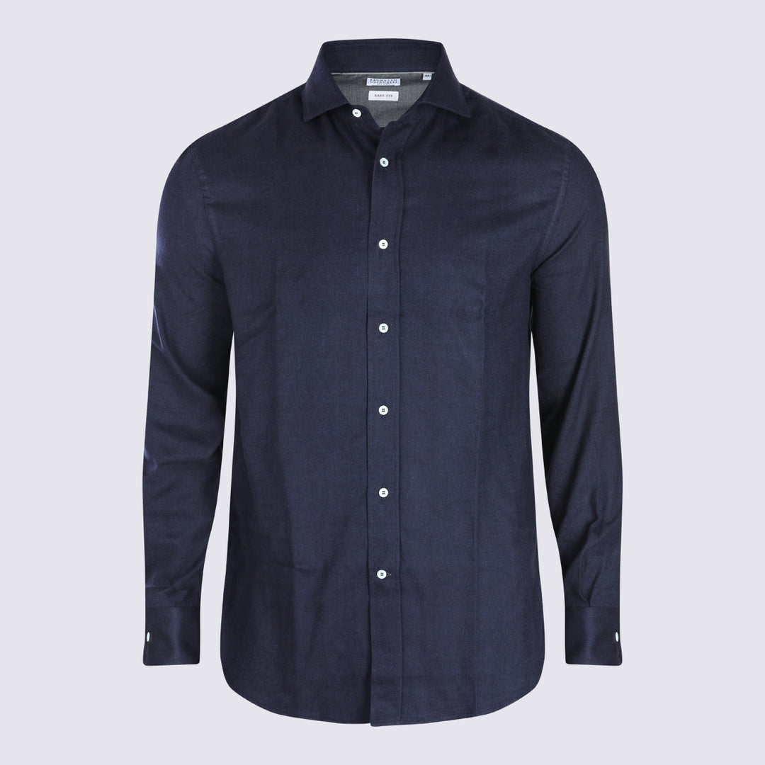 Brunello Cucinelli Shirts - Navy | a2674b01175358776157b20a8d8e1148f44e1e90